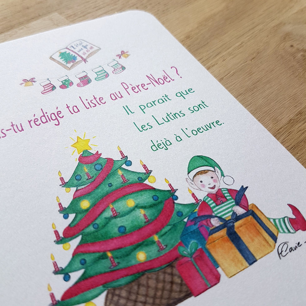 Miniature : Carte Noël avec les lutins - Flavie la ringlette