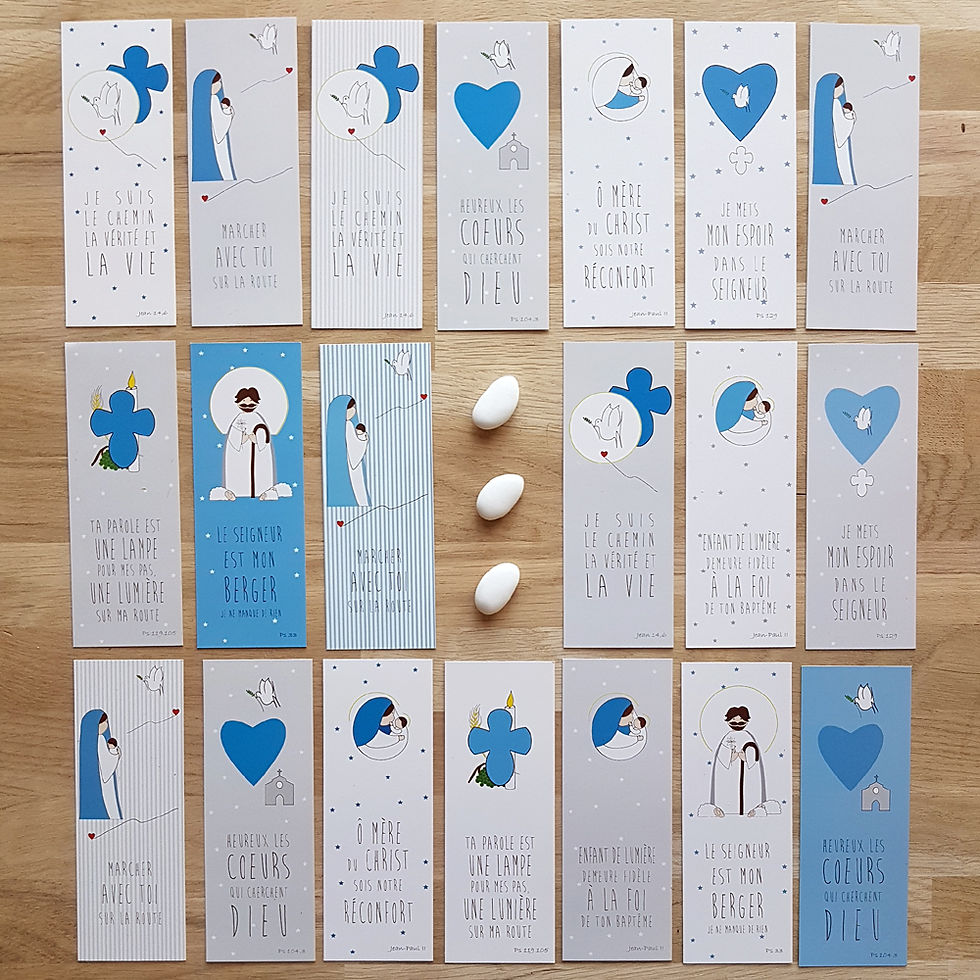 20 signets bleus Profession de Foi - Flavie la ringlette