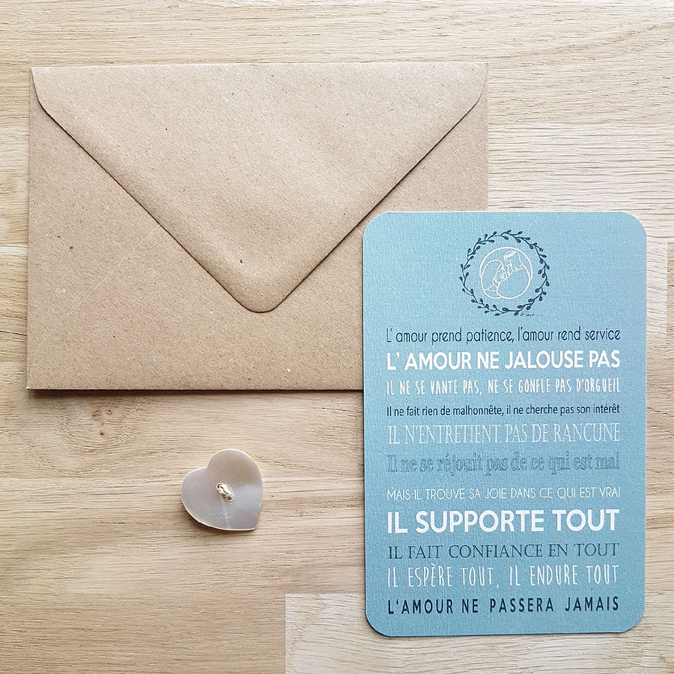 Carte Hymne à la charité - Flavie la ringlette