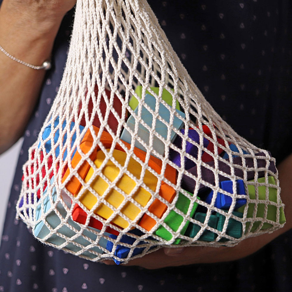 Thumbnail: Grimm’s Bag of 30 Colored Geo Blocks