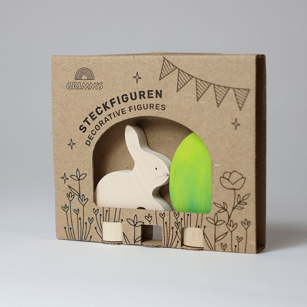 Thumbnail: Grimm's Easter Decorative Figures - Bunny & Egg Batik Green