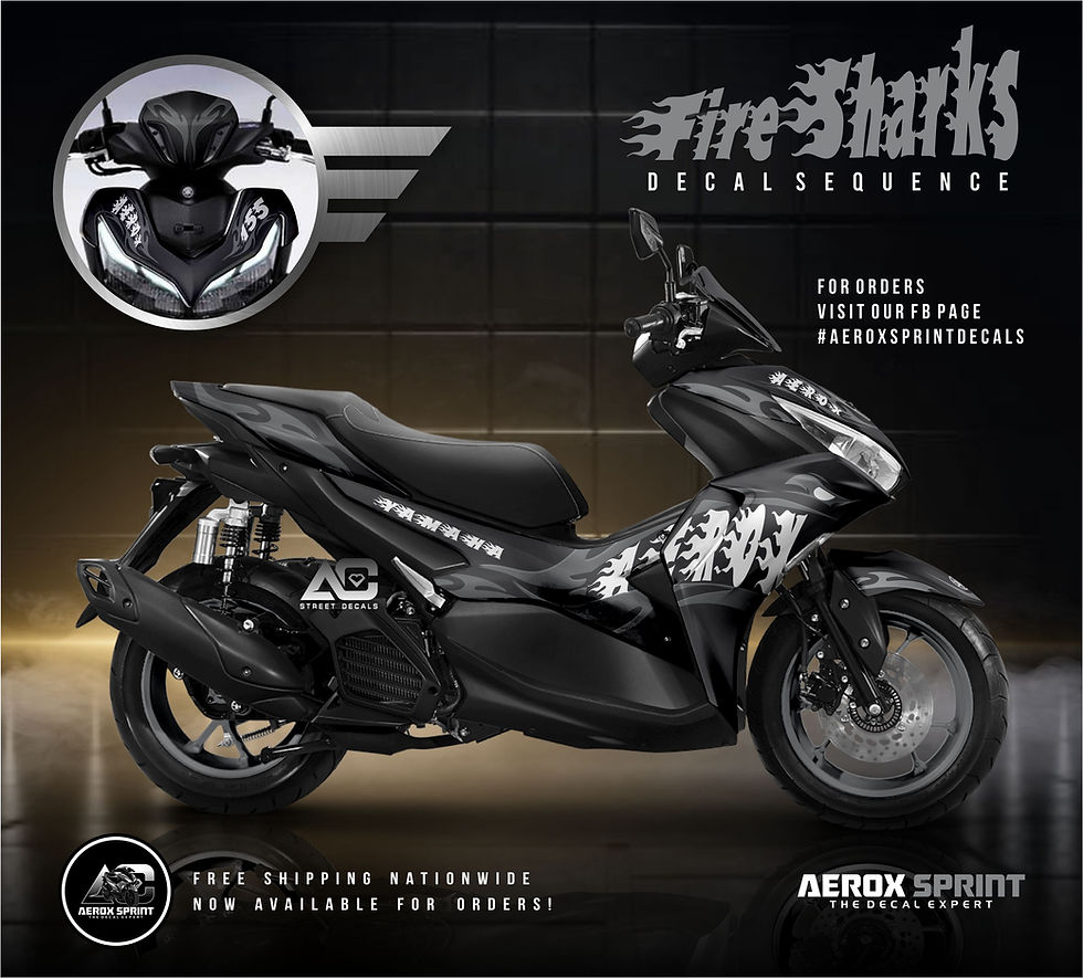 Thumbnail: AEROX V2 FIRE SHARKS DECALS