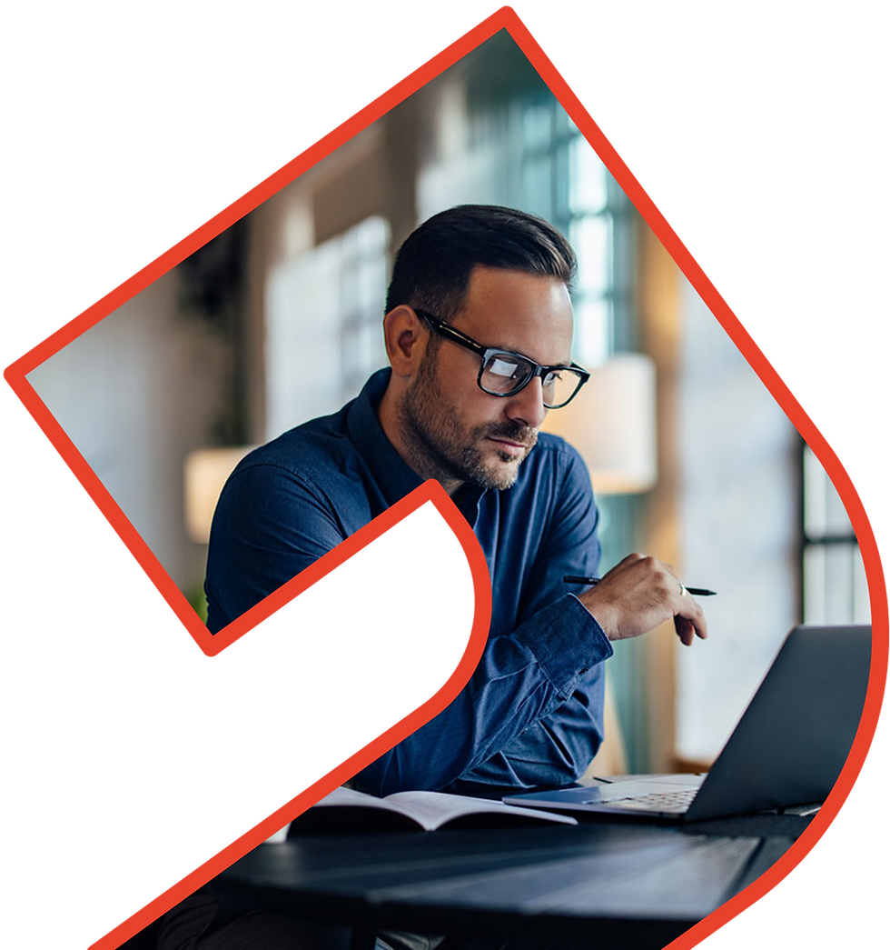 Business man using FundSense on a laptop