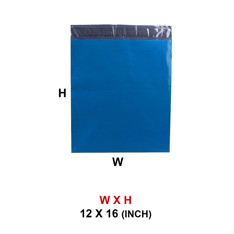 12 X 16 PLAIN DARK BLUE COURIER SHIPPING BAG - PACK OF 100 NOS