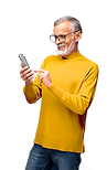 Senhor no celular