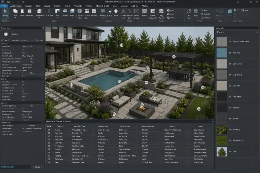 Material Feature Coordination