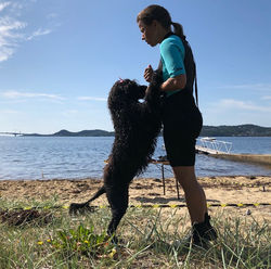 Bonnie og meg på vannarbeid i Kristiansand