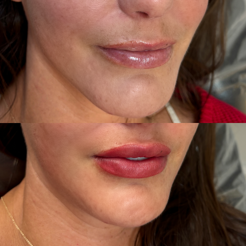 lip blushing before and after