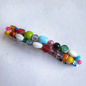 Multi recycled bead barrette