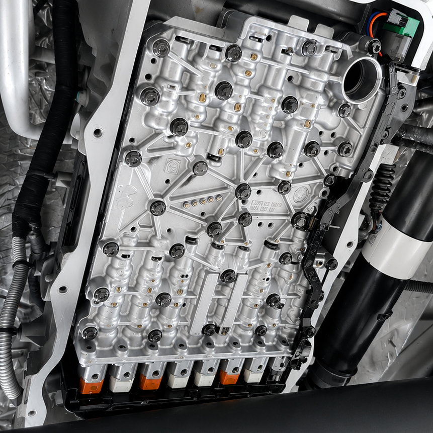 Bmw getting a transmission service at Advanced Autohaus