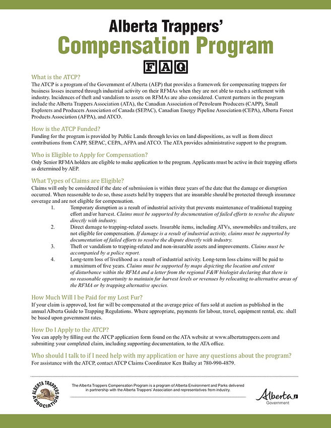 Trappers Compensation Information