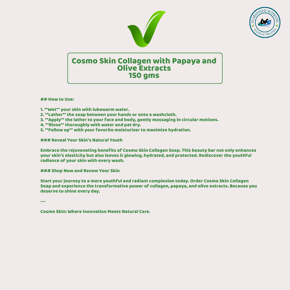 Thumbnail: Cosmo Skin Collagen with Papaya and Olive Extracts Soap for Improving Texture