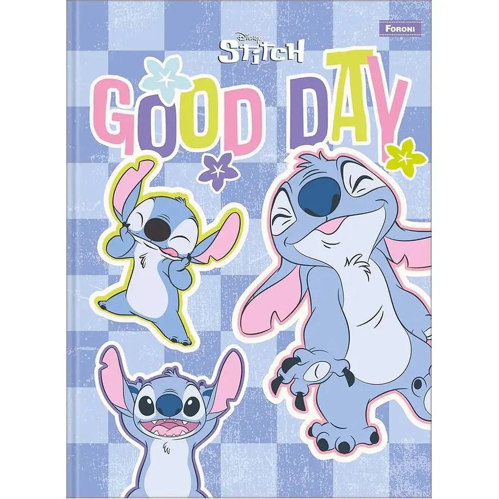 Miniatura: Caderno Brochurão Colegial Capa Dura Stitch - 160fls