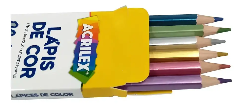 Miniatura: LAPIS DE COR METALICO ACRILEX 6 CORES