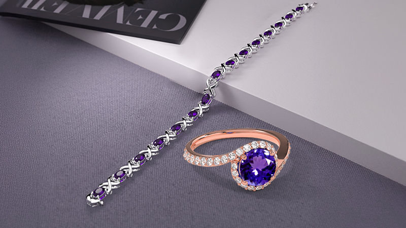 split shank tanzanite ring