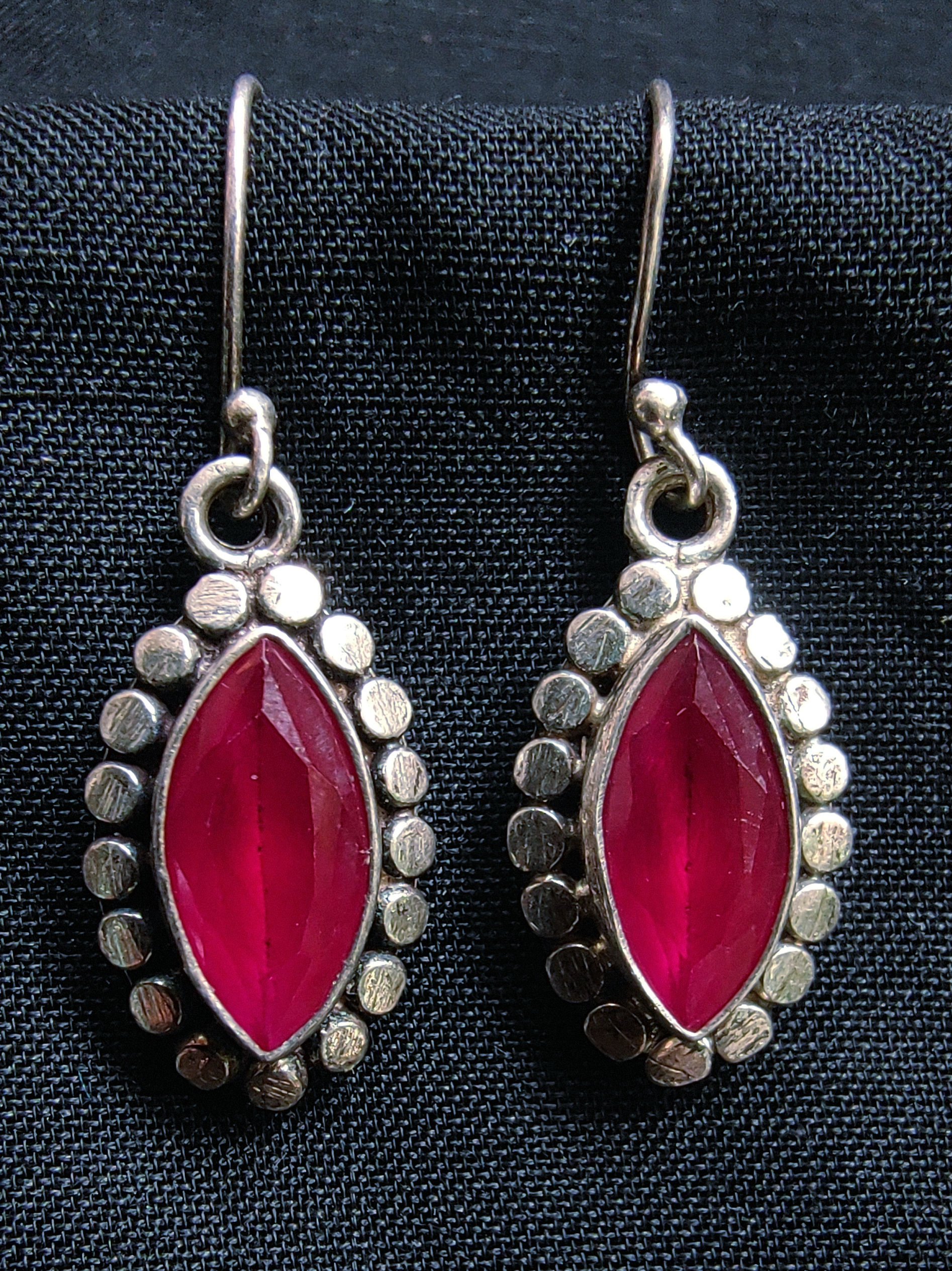 Jaipuri pink drop earrings 