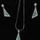Thumbnail: Green stones Triangle Earring and pendant set