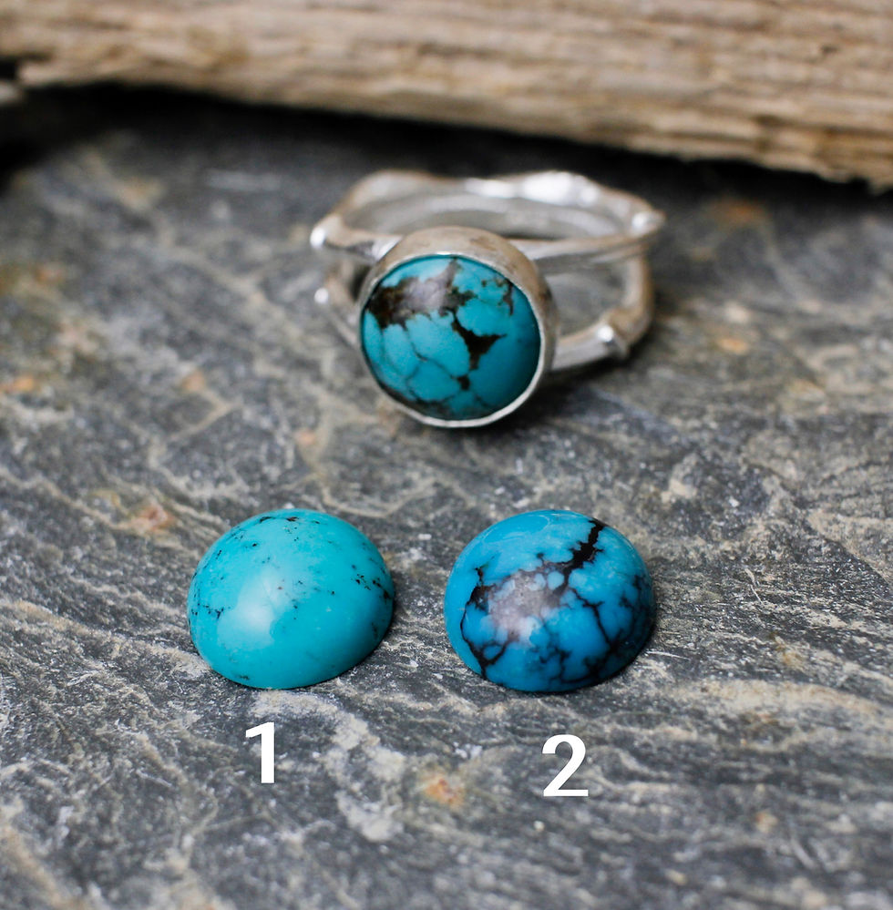 Thumbnail: Molten Silver Turquoise Ring, Cornish Silver Jewellery