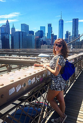 Stunning view of the NY skyline from the Brooklyn Bridge