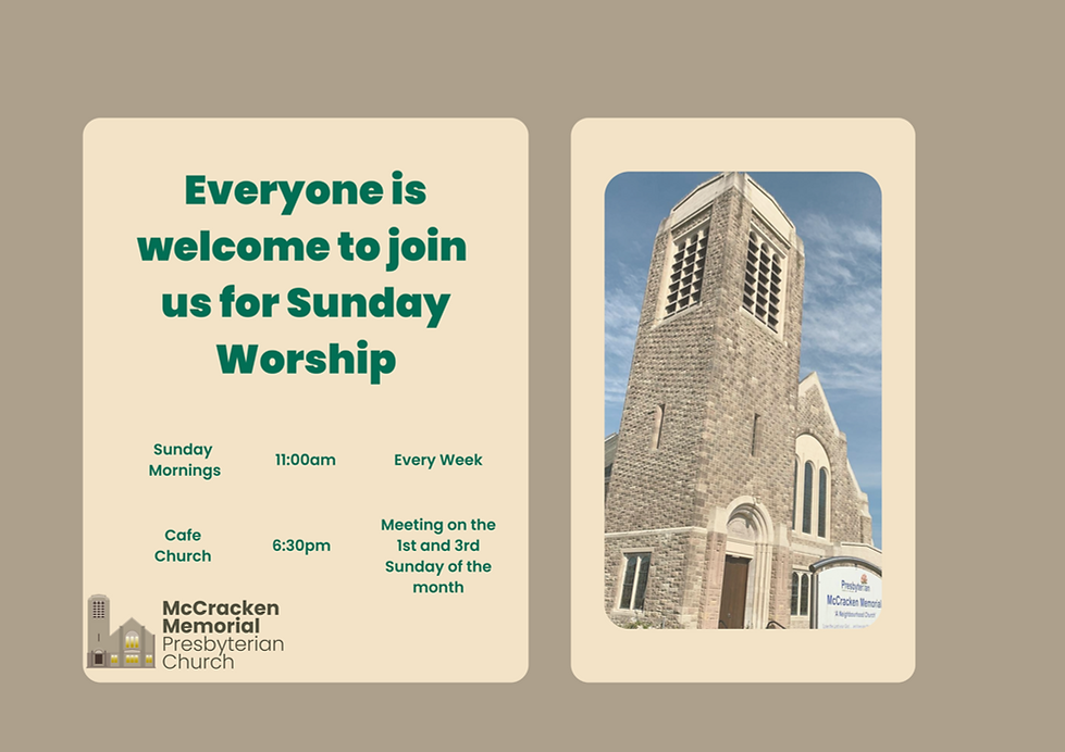 leaflet of Sunday worship times