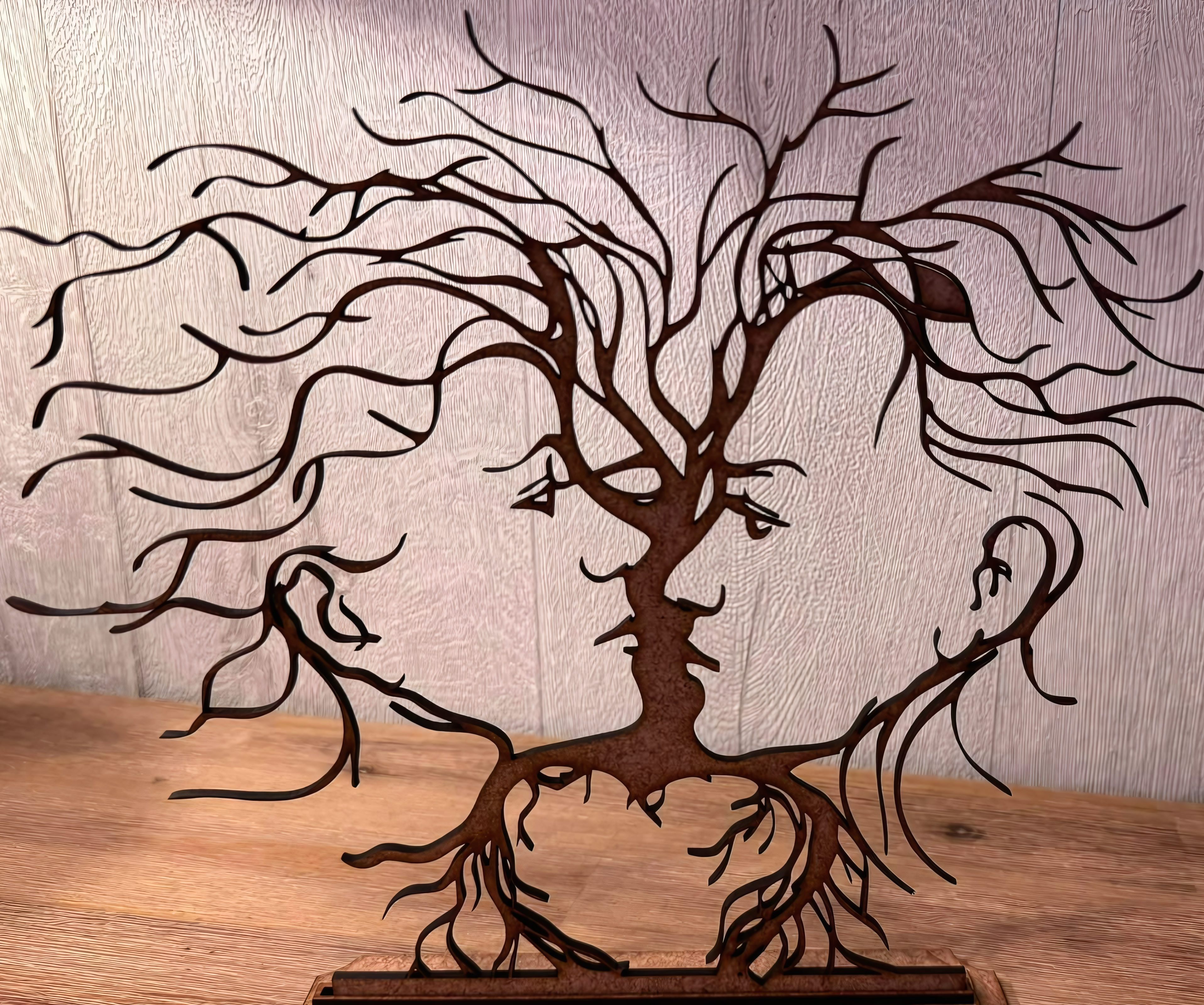 VISAGE BOIS contreplaqué peint