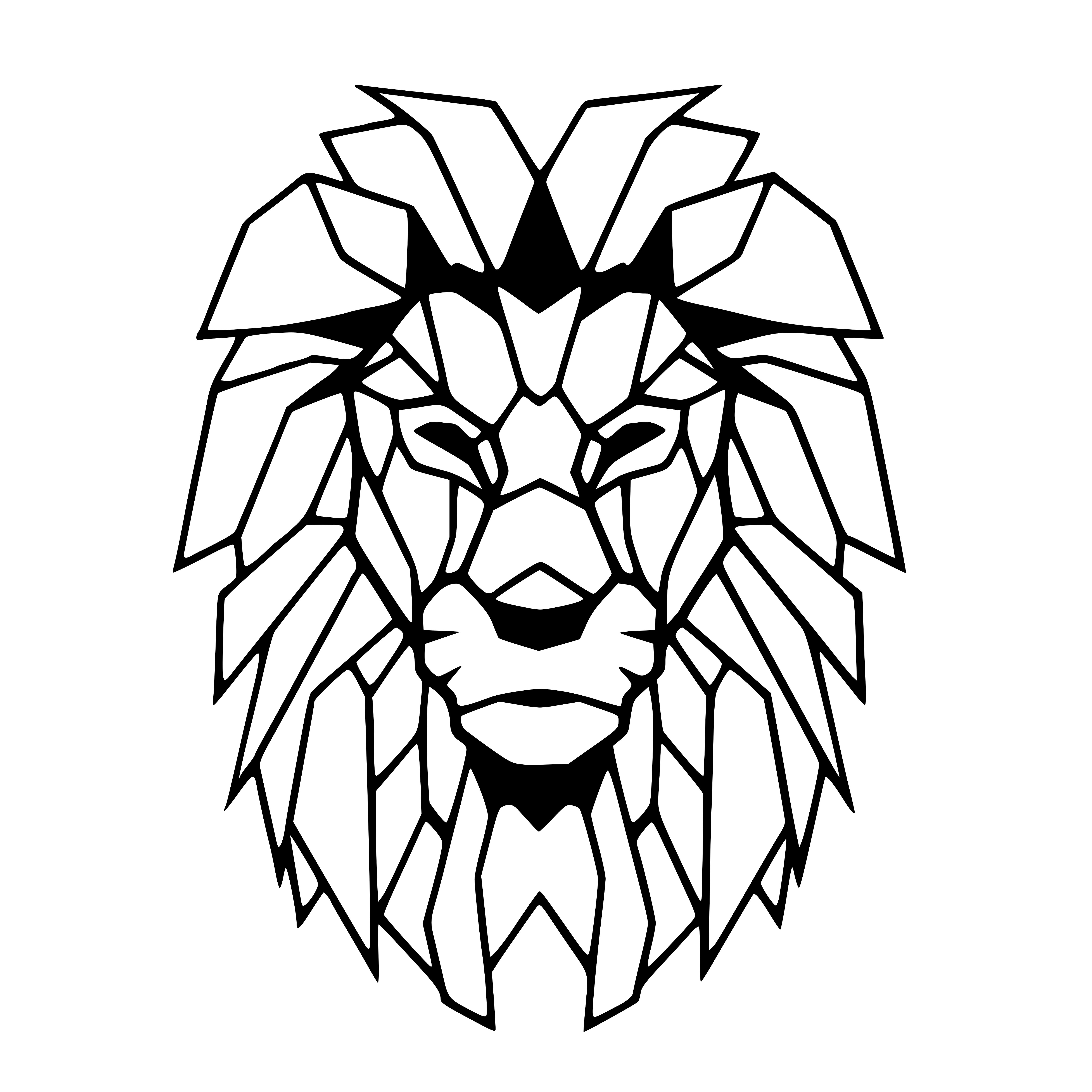 LION GEOMETRIQUE 30X30 cm