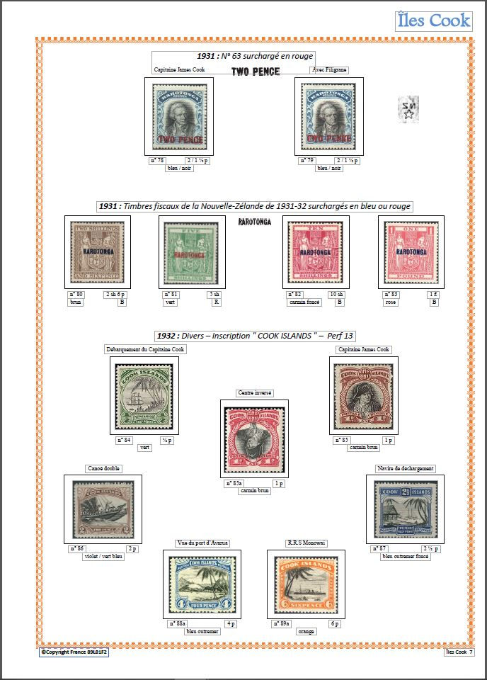 Cook ( Île de ) | 1922-1944 |
