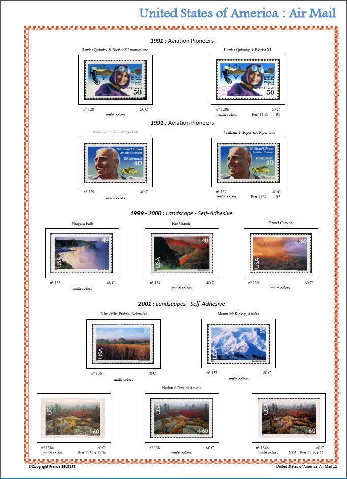 Miniature : USA | 1918-2012 | Airmail | Anglais A4