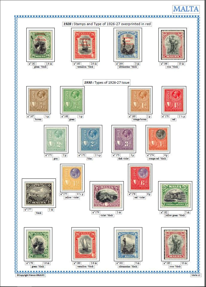 Thumbnail: Malta | 1860-1940 | Postage Stamps - Airmail - War Tax ... |