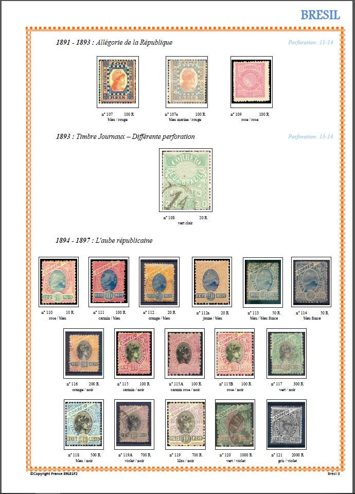 Miniature : Brésil | 1843-1900 | Timbres Poste |