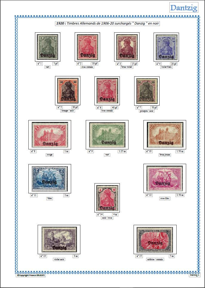 Miniature : Dantzig- Ville libre de | 1920-1939 | Timbres Poste - Poste Aérienne