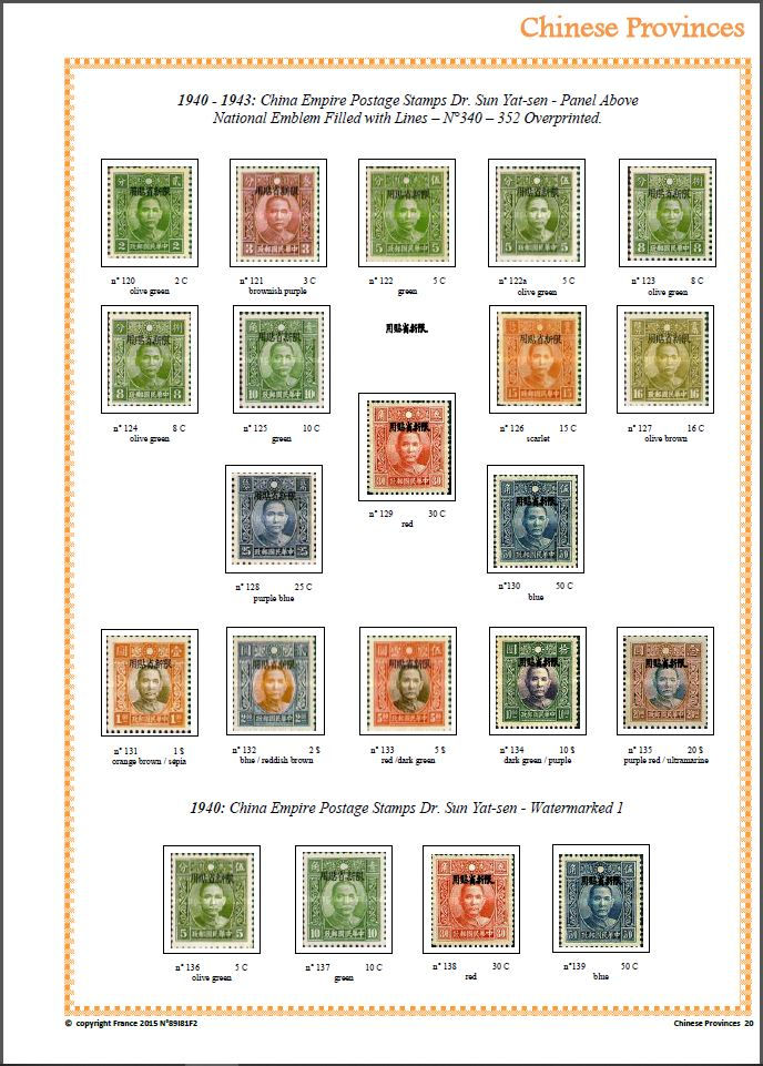Miniature : China | 1915 - 1949 | Chinese Provinces
