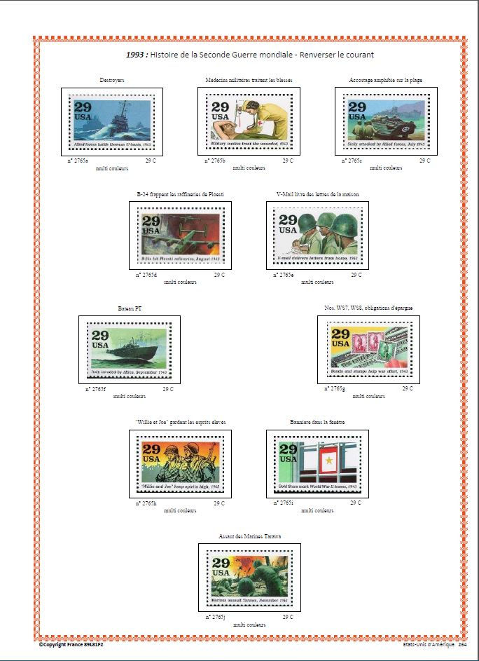 Thumbnail: USA | 1989 - 1998 | Timbres Poste | Français A4