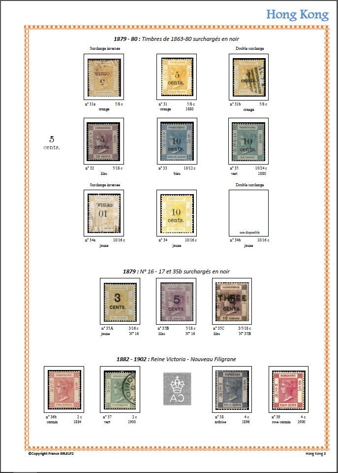 Hong Kong | 1862 - 1940 | Timbres Poste |