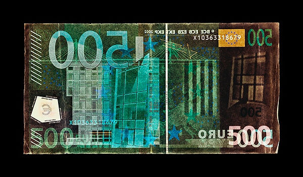 David LaChapelle, Negative Currency: Five Hundred Euro Used As Negative, 1990-2017