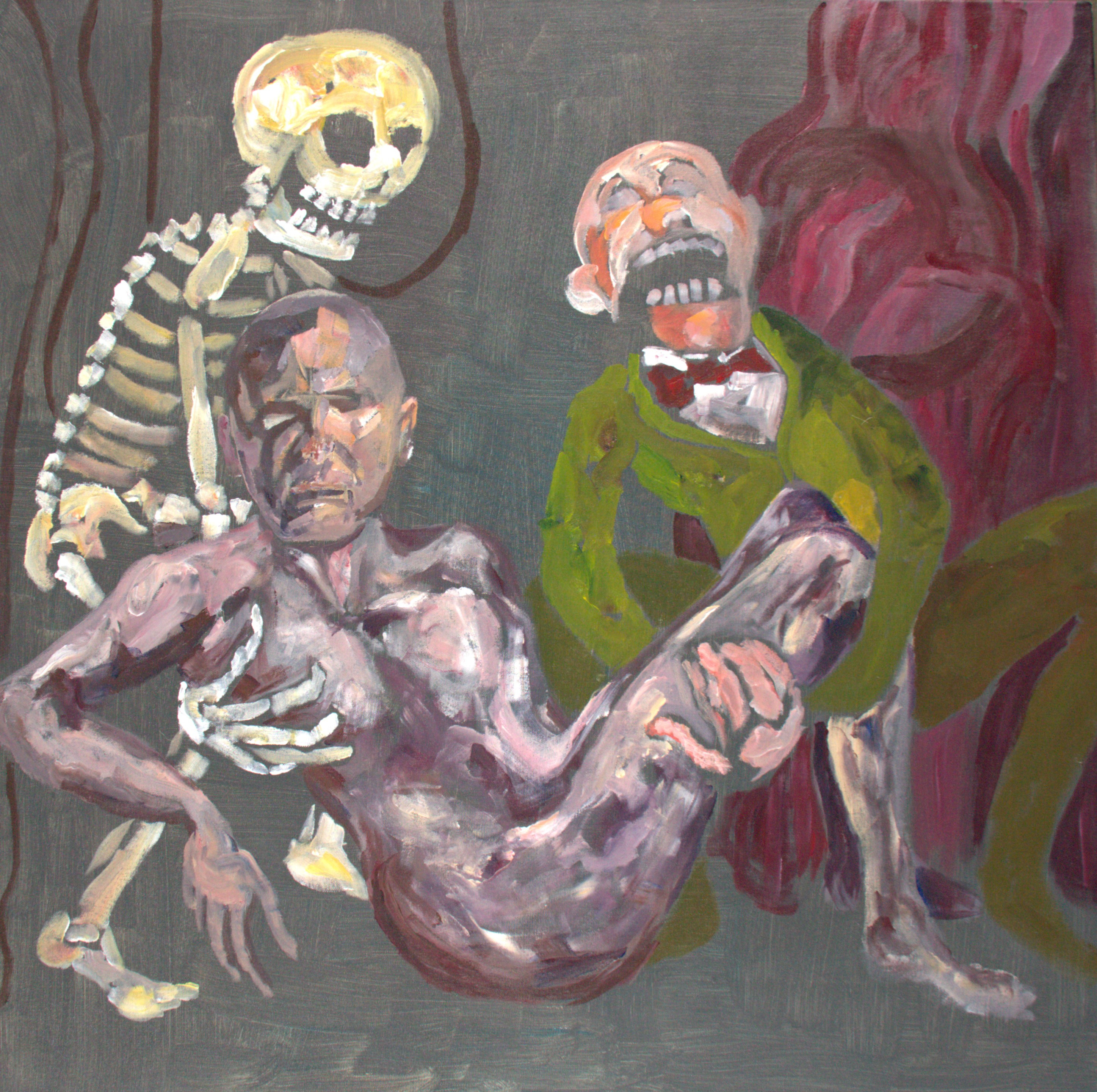 'Self Portrait with Two Figures' (2022) 33.1" x 23.4"