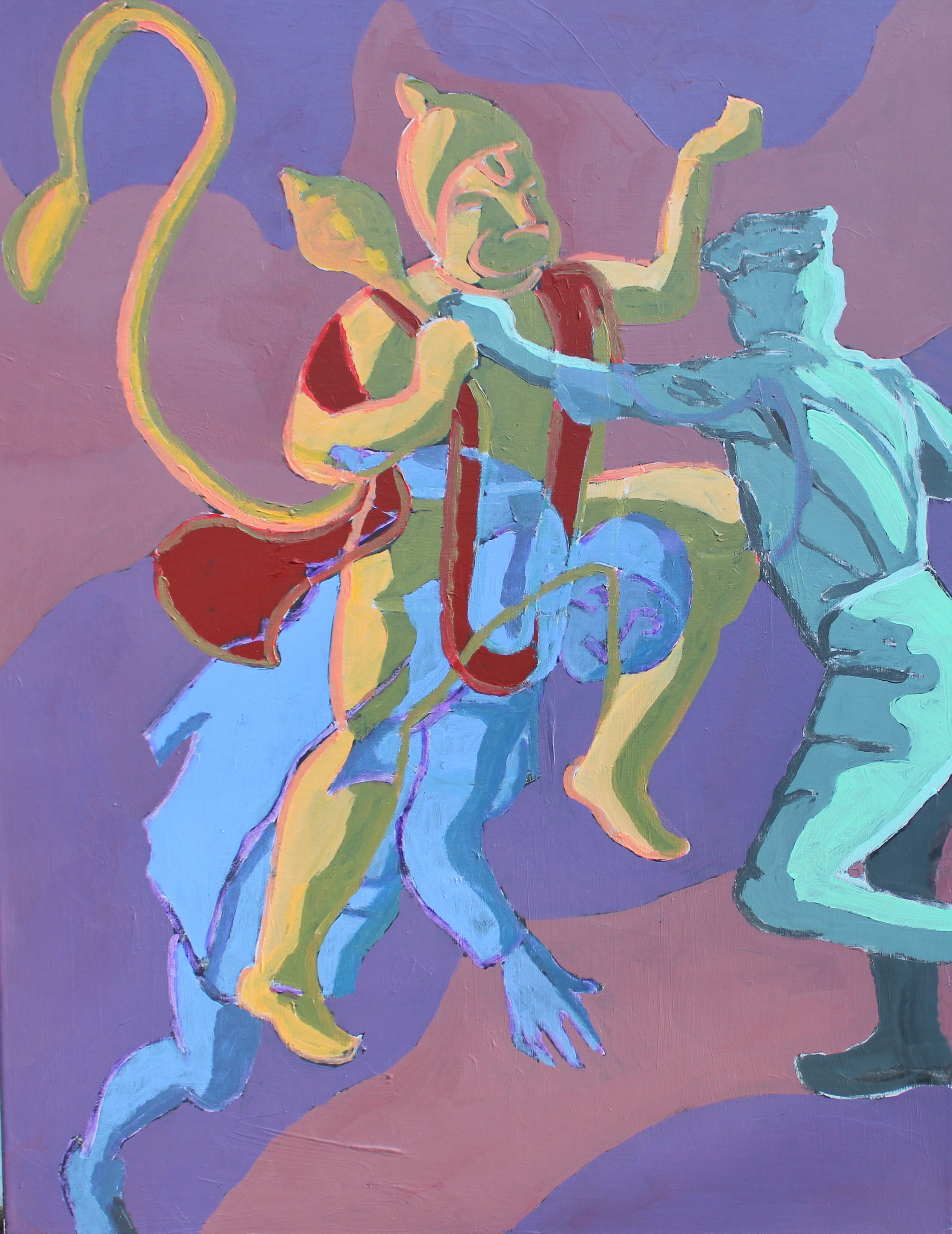 'Hanuman' (2023) 39" x 39"