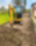 Mini excavator digging, groundworks, GS Earthworks