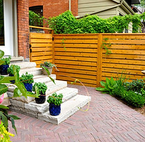 Steps leading to home, beautiful garden, wooden fence