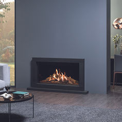 Modern gas fireplace in living room