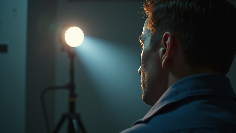 Close-up view of an emergency light testing device in use