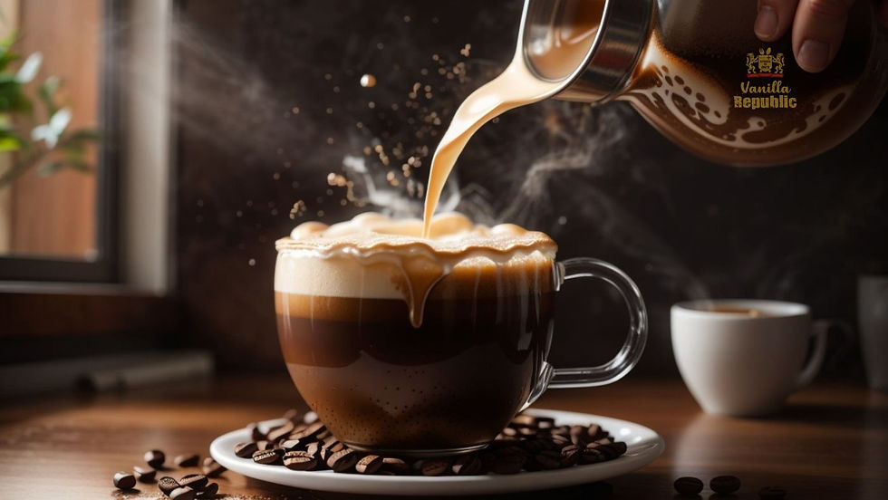 Cafea la ibric turnata in cana dimineata