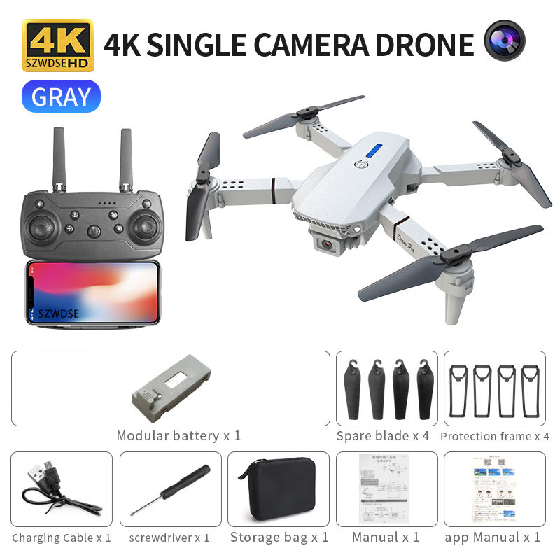 Miniatura: 2026 Mini RC E88 Drone Foldable Quadcopter LED Hover Remote Control With Optical