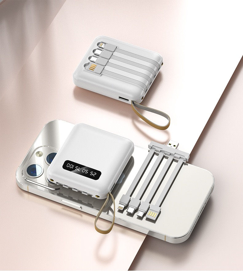 Miniatura: Power Bank 10000mAh External Battery With 4 Cables And Fast Charge LED Digital D