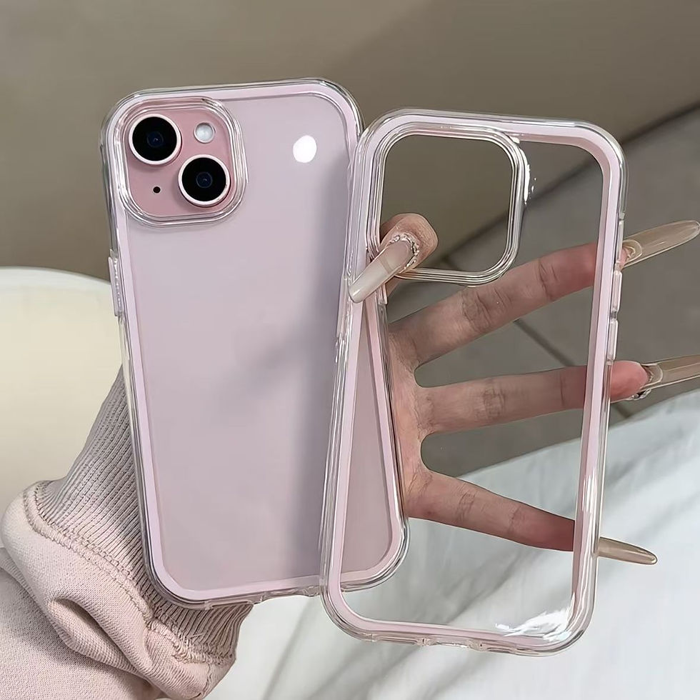 Miniatura: Luxury Candy Color Frame Clear Back Phone Case For iPhone 17 16 15 14 13 12 Pro 