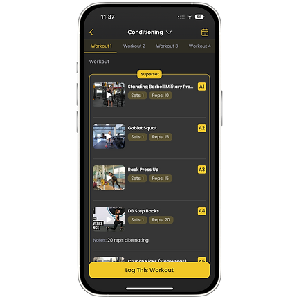 workouts on coaching app
