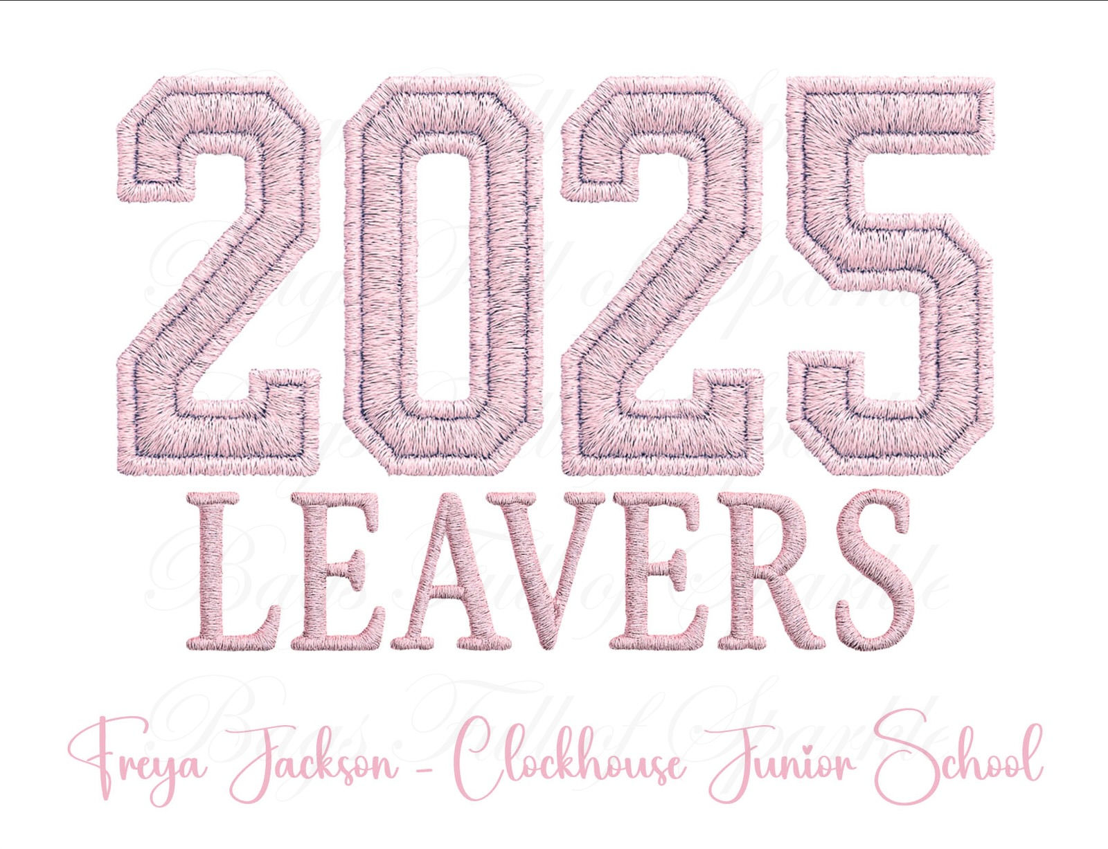 Personalised Leavers Book - Embroidered Style Pink