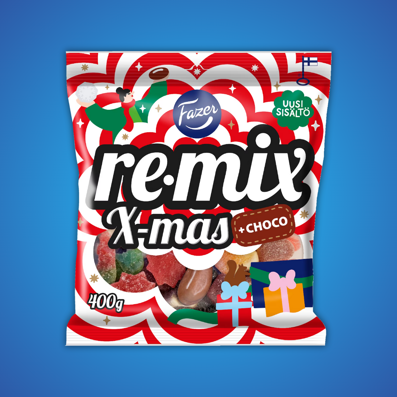 Fazer Remix Xmas +Choco karkkipussi 400g