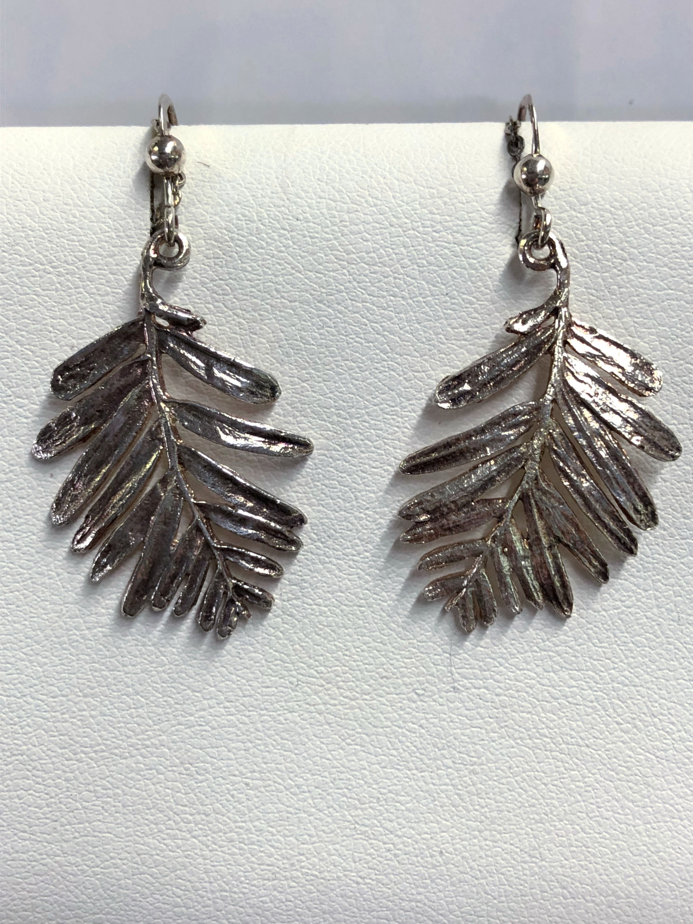 Sterling Silver Realistic Leaf Earrings
