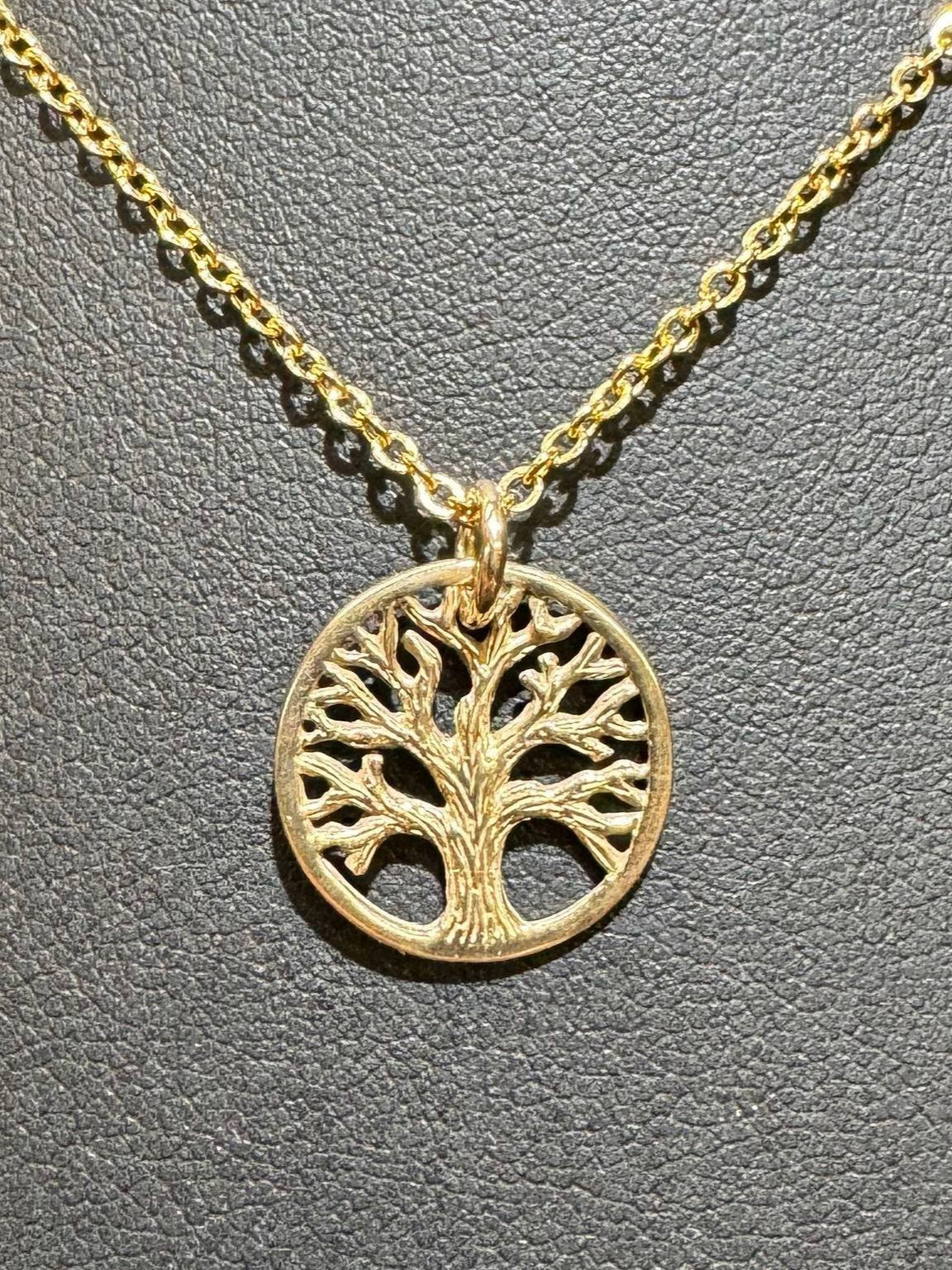 14K Gold Filled Tree of Life Pendant Necklace – 18" Chain